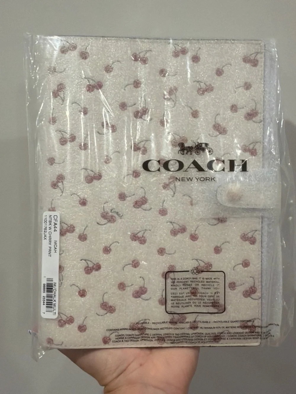 🍒Coach~Notebook with cherry print
